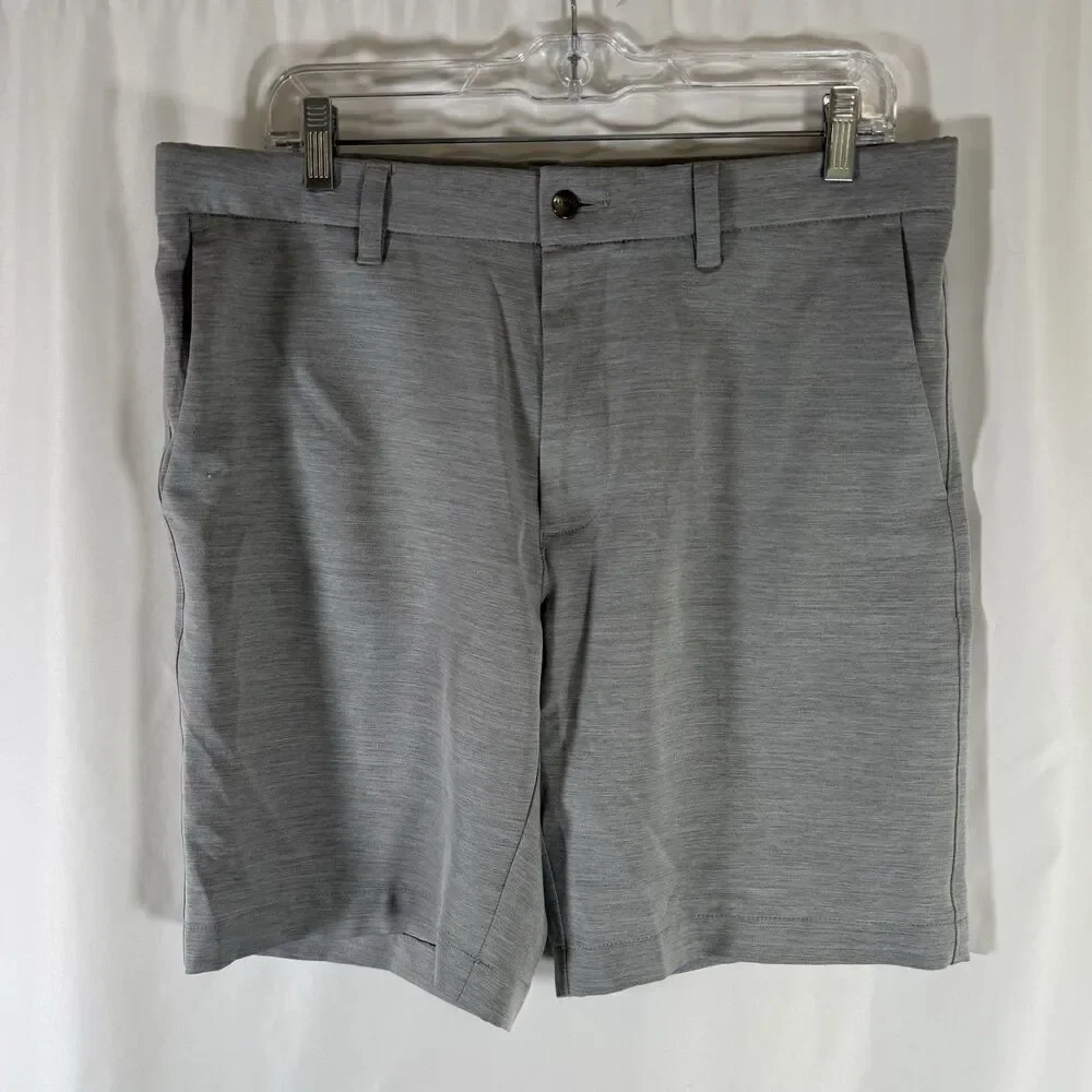 Callaway Golf Shorts Men's 34 Grey Performance Athletic Pockets Button Zip